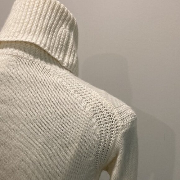 J.Crew XS Turtleneck Sweater Cream Wool Soft Knit Pullover - Picture 4 of 11